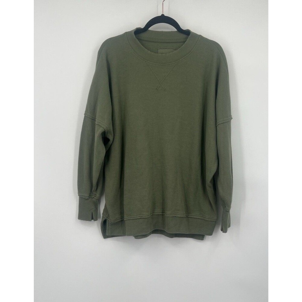 Aerie Green Pullover Sweatshirt Small Oversized